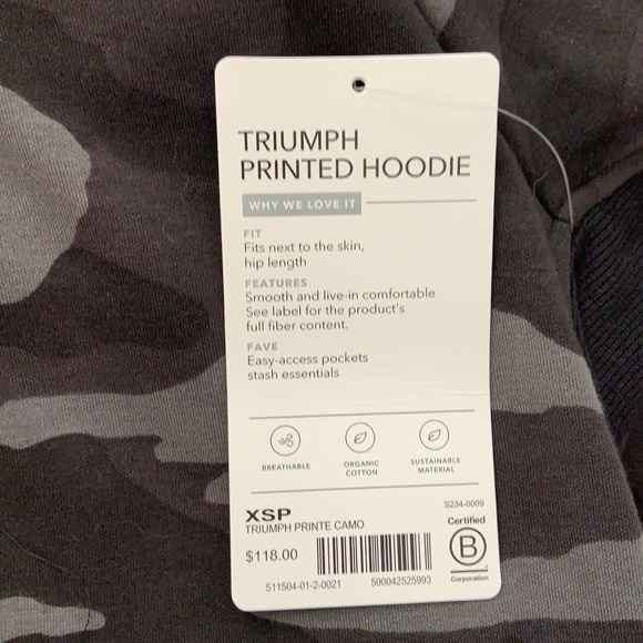 ATHLETA Triumph Printed Hoodie Jacket NWT - Picture 3 of 3